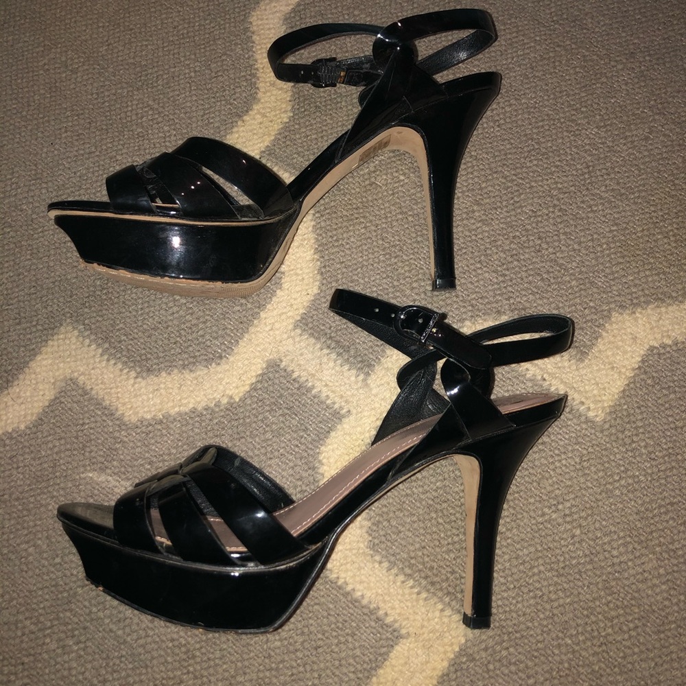 Vince Camuto Black Patent Leather Platform Heels